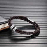 Men's Double Braided Leather and 925 Sterling Silver Personalized Custom Beads