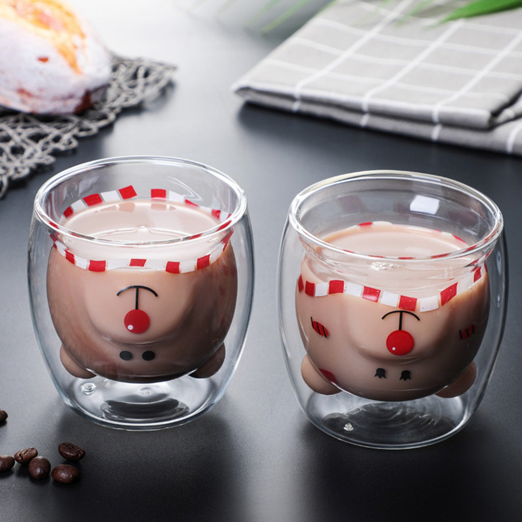 Cute Animal Double-Layer Glass Cup